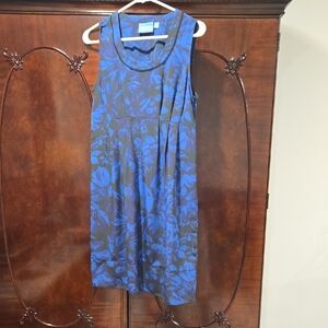 Simply Vera Vera Wang Blue Patterned Midi Dress